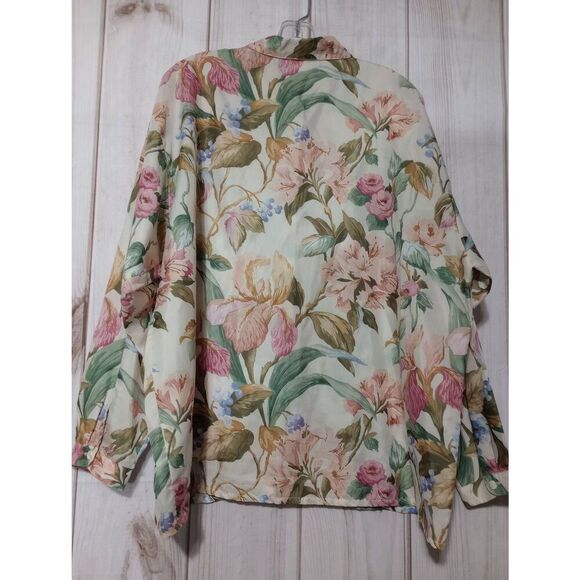 Ladies 22 Vintage Floral Print Button Down Shirt with‎ Pockets Cottagecore Style - Picture 2 of 8